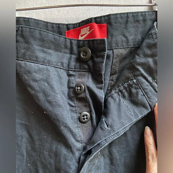 Nike cotton cargo  button fly black shorts Sz M - Picture 6 of 10